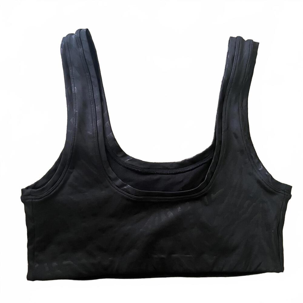 Terez Sports Bra, L, Black Zebra Print, Women's Activewear